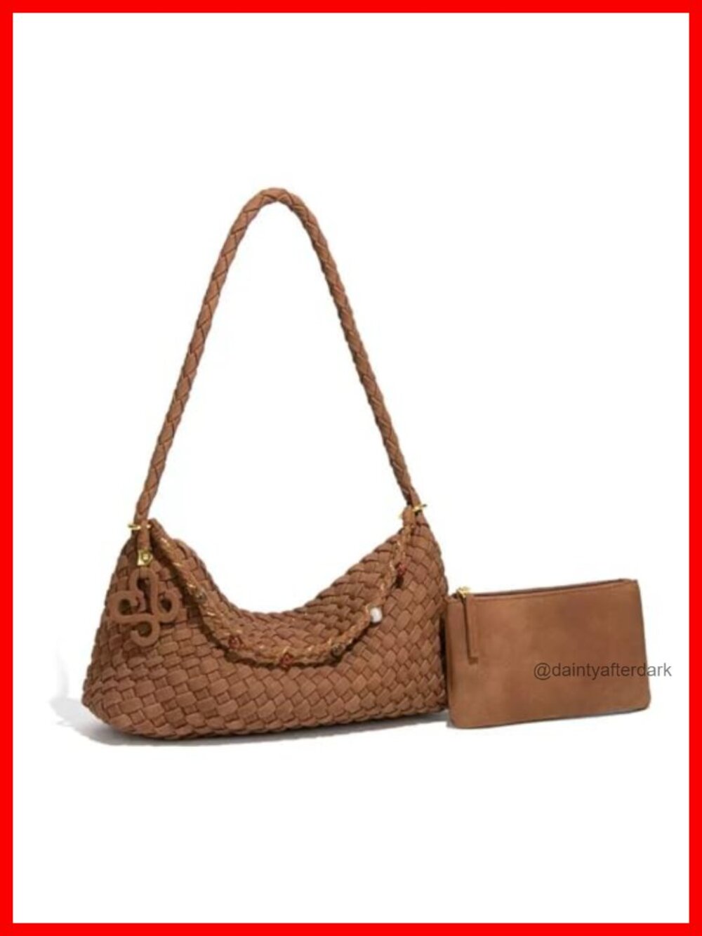 Suede Woven Hobo Shoulder Bag Handbag Tote for Women